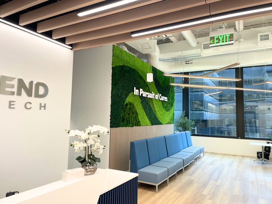 Corporate moss wall reception area feature wall art