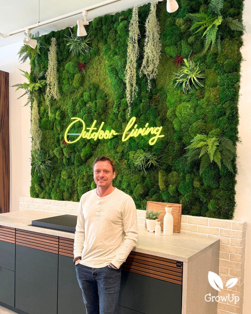 Moss Wall With LED Sign