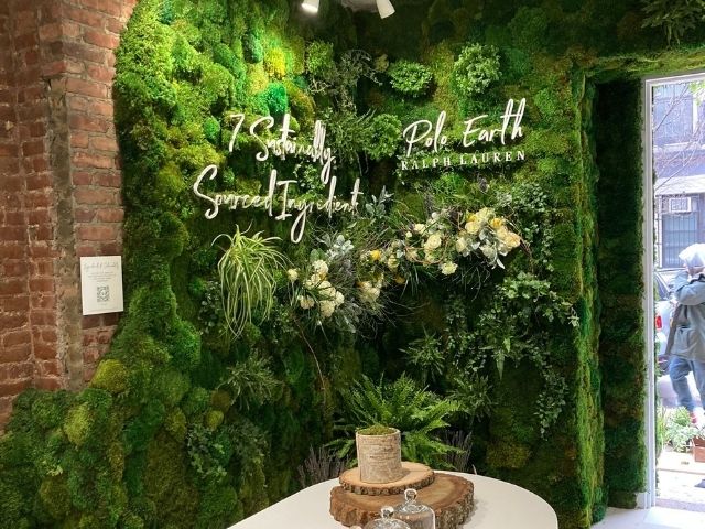 Ralph Lauren pop-up store moss wall