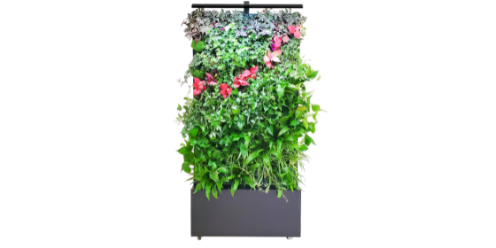 free standing black green wall