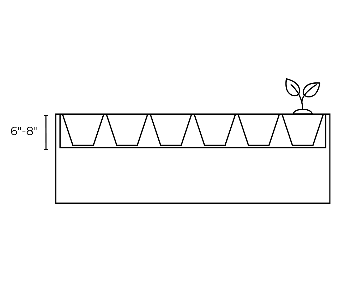 Planter depth diagram