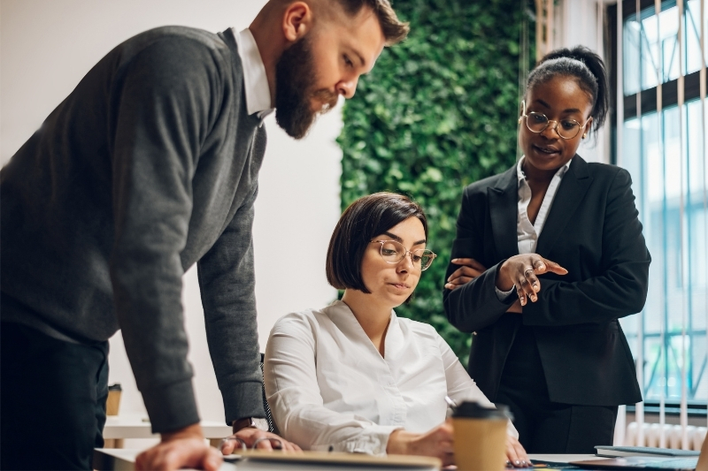 People working together in a office